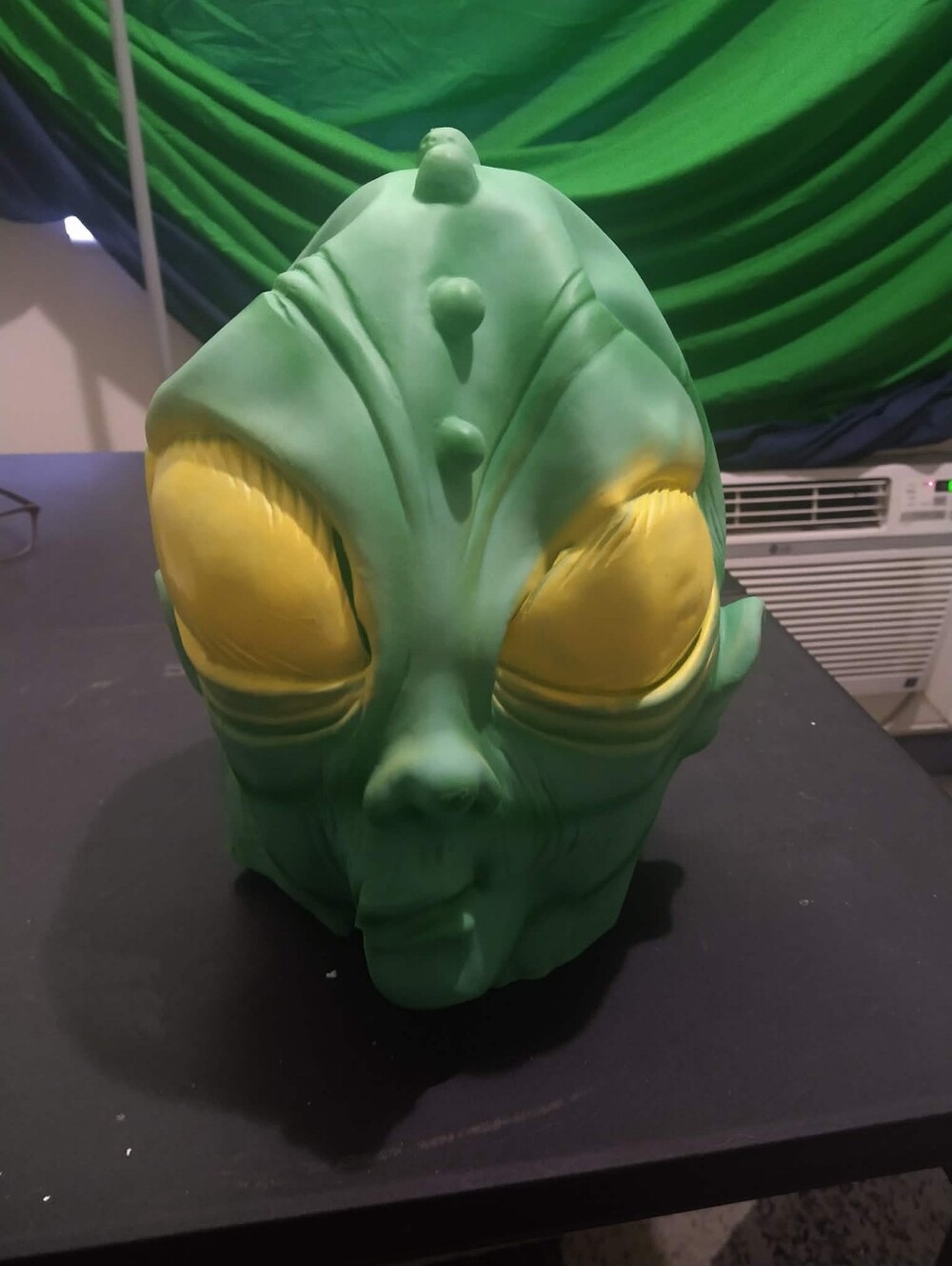 Green Alien Latex Mask Big Eye Sci‑Fi Costume Prop Full Head